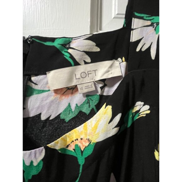 NWOT Ann Taylor LOFT Floral Print Midi Dress, Size 10 - Picture 9 of 10